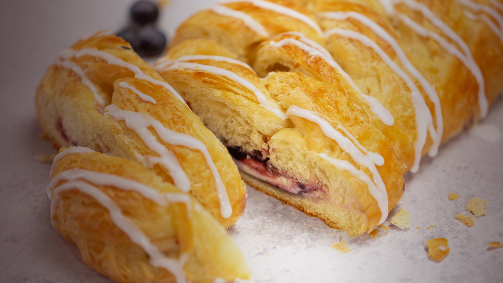 Blueberry Cream Cheese braided pastry